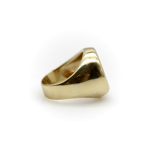 Bague 58 Bague chevalière en or 14K avec intaille aigle en calcédoine blanche 58 Facettes 11210