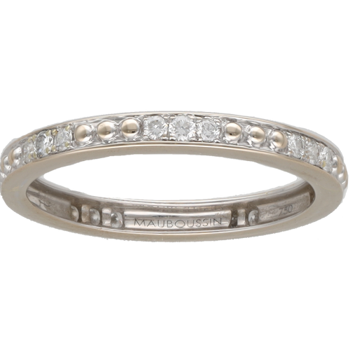 Bague 56 Mauboussin - Alliance en or gris 18k et diamants 58 Facettes FB11861