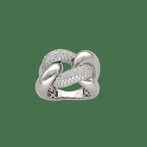 51 Bague en or gris 18k et diamants 1,50 ct 58 Facettes FB11871