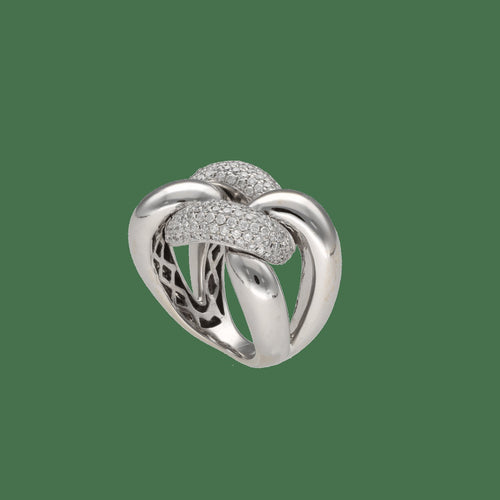 51 Bague en or gris 18k et diamants 1,50 ct 58 Facettes FB11871