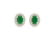 Boucles d'oreilles en or blanc, diamants et émeraude 58 Facettes 2015