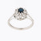 54 Bague rétro en platine avec diamants et saphirs 58 Facettes A1524