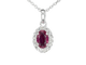 Pendentif halo en or blanc, diamant et rubis 58 Facettes 2017