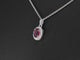 Pendentif halo en or blanc, diamant et rubis 58 Facettes 2017