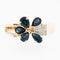 55 Bague allemande en or jaune 14 carats, diamants et saphirs 58 Facettes A1525