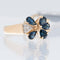 55 Bague allemande en or jaune 14 carats, diamants et saphirs 58 Facettes A1525