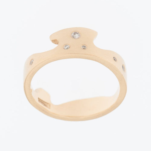 Bague 57 Bague couronne en or jaune et diamants 58 Facettes A1529