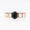 55 Bague belge en or jaune 18 carats, diamants et saphir 58 Facettes A1532