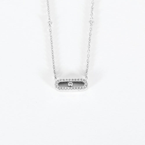 Collier Messika Move Uno - Collier pavé en or blanc et diamants 58 Facettes 58FC66