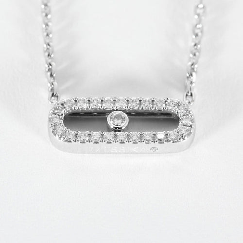 Collier Messika Move Uno - Collier pavé en or blanc et diamants 58 Facettes 58FC66