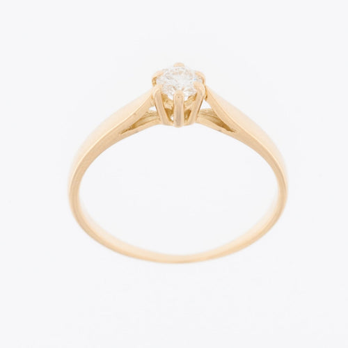 55 Bague solitaire en or jaune 18 carats avec diamant 58 Facettes A1534