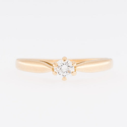 55 Bague solitaire en or jaune 18 carats avec diamant 58 Facettes A1534