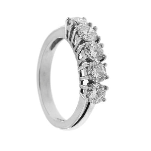 Bague 54 Bague rivière - 5 diamants 1,5 ct en or blanc 18 carats 58 Facettes 49