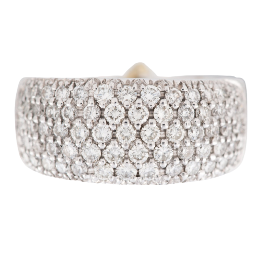 55 Bague moderne en or blanc 18 carats avec diamants 58 Facettes A1536