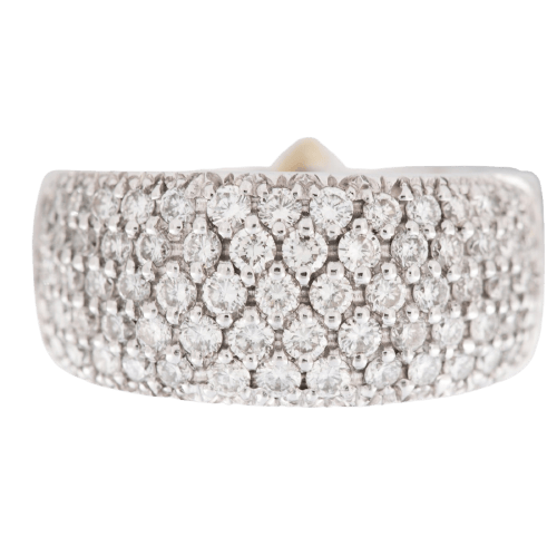 Bague 55 Bague moderne en or blanc 18 carats et diamants 58 Facettes A1536