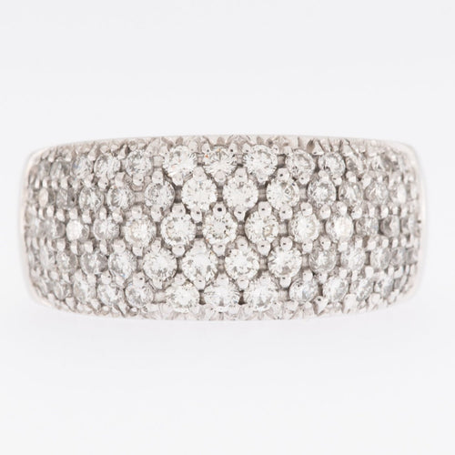 55 Bague moderne en or blanc 18 carats avec diamants 58 Facettes A1536