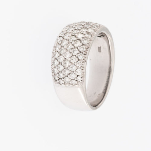 55 Bague moderne en or blanc 18 carats avec diamants 58 Facettes A1536