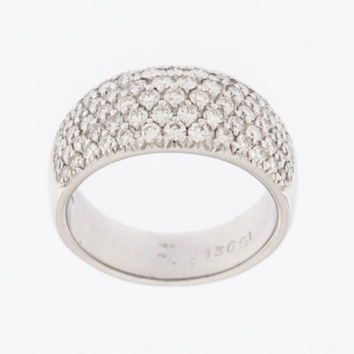 55 Bague moderne en or blanc 18 carats avec diamants 58 Facettes A1536