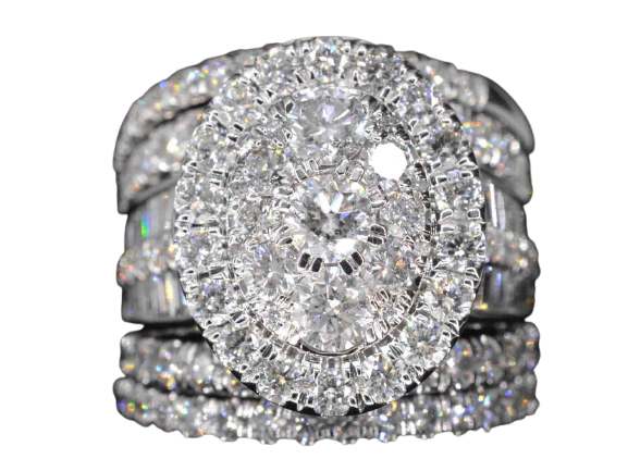 54 Bague en or blanc sertie de diamants 5,50 ct 58 Facettes 2042