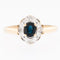 52 Bague rétro en or 18 carats avec diamants et saphir 58 Facettes A1539