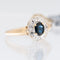 52 Bague rétro en or 18 carats avec diamants et saphir 58 Facettes A1539