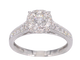 53 Bague halo en or blanc et diamants taille brillant 1,00 ct 58 Facettes 1001