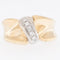Bague 55 Bague suisse en or jaune et blanc 18 carats avec diamants 58 Facettes A1540