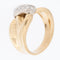 55 Bague suisse en or jaune et blanc 18 carats avec diamants 58 Facettes A1540
