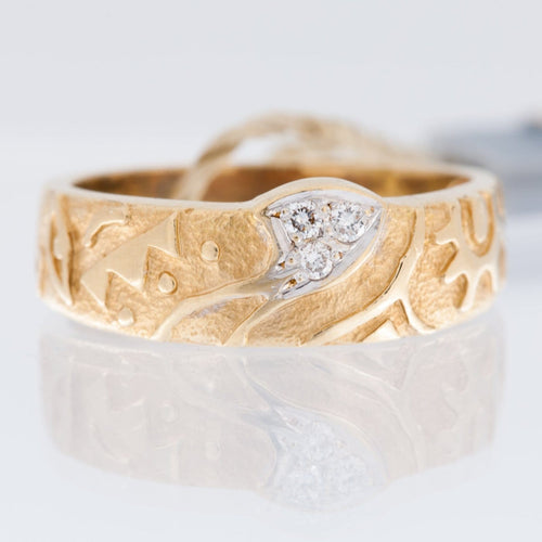 57 Bague vintage en or jaune 18 ct avec diamants 58 Facettes A1554