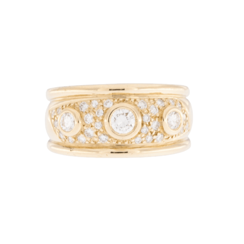 56 Bague vintage en or jaune 18 carats et diamants naturels 58 Facettes A1575