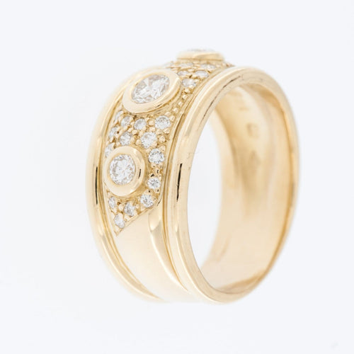 56 Bague vintage en or jaune 18 carats et diamants naturels 58 Facettes A1575