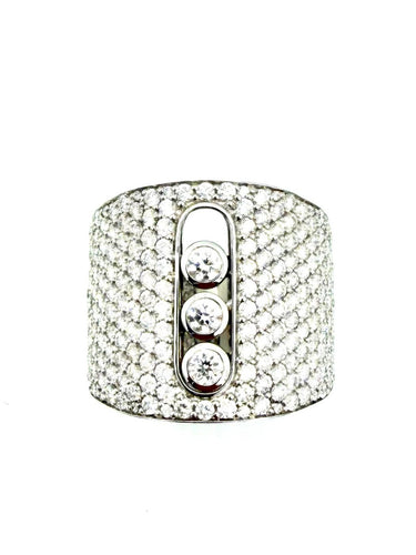56 Messika Move Joaillerie pavée - Bague en or blanc et diamants 58 Facettes MESSIKA BG
