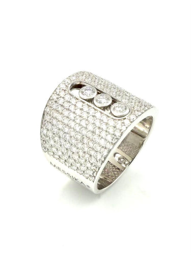 56 Messika Move Joaillerie pavée - Bague en or blanc et diamants 58 Facettes MESSIKA BG