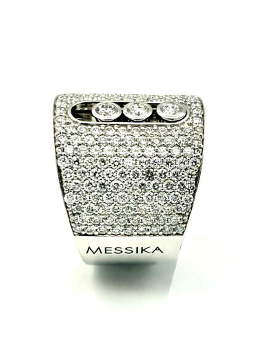 56 Messika Move Joaillerie pavée - Bague en or blanc et diamants 58 Facettes MESSIKA BG