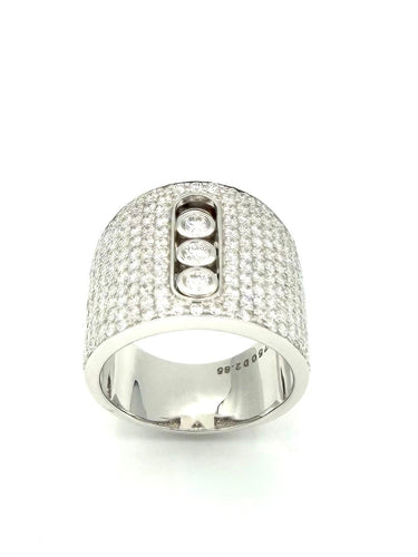 56 Messika Move Joaillerie pavée - Bague en or blanc et diamants 58 Facettes MESSIKA BG