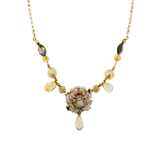 Gabriella Rivalta - Collier en or jaune, perles, citrines, tourmalines et diamants 58 Facettes 40248