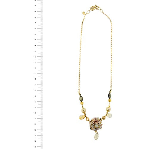 Gabriella Rivalta - Collier en or jaune, perles, citrines, tourmalines et diamants 58 Facettes 40248