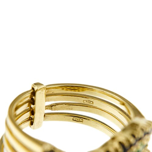 58 Bague rivière en or jaune avec émeraudes, saphirs, rubis et diamants 58 Facettes 35953