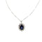 Collier avec pendentif fleur en or blanc, saphir et diamants 58 Facettes 42901