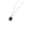 Collier avec pendentif fleur en or blanc, saphir et diamants 58 Facettes 42901