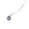 Collier avec pendentif fleur en or blanc, saphir et diamants 58 Facettes 42901