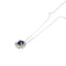 Collier avec pendentif fleur en or blanc, saphir et diamants 58 Facettes 42901