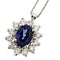Collier avec pendentif fleur en or blanc, saphir et diamants 58 Facettes 42901