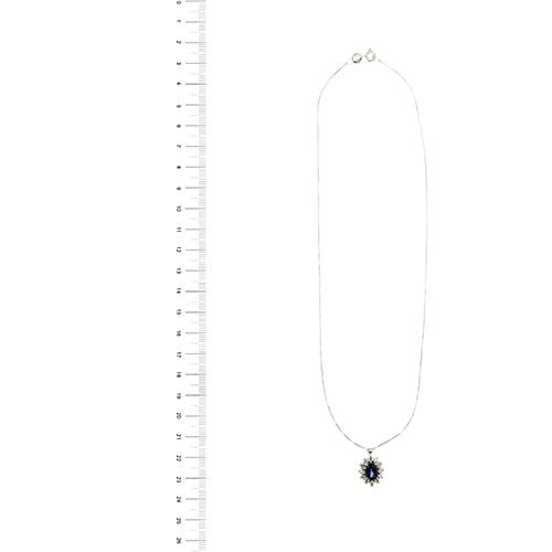 Collier avec pendentif fleur en or blanc, saphir et diamants 58 Facettes 42901