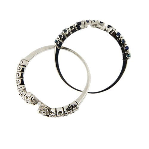 56 Bague en or blanc avec saphirs et diamants 58 Facettes 27602