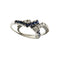 56 Bague en or blanc avec saphirs et diamants 58 Facettes 27602