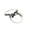 56 Bague en or blanc avec saphirs et diamants 58 Facettes 27602