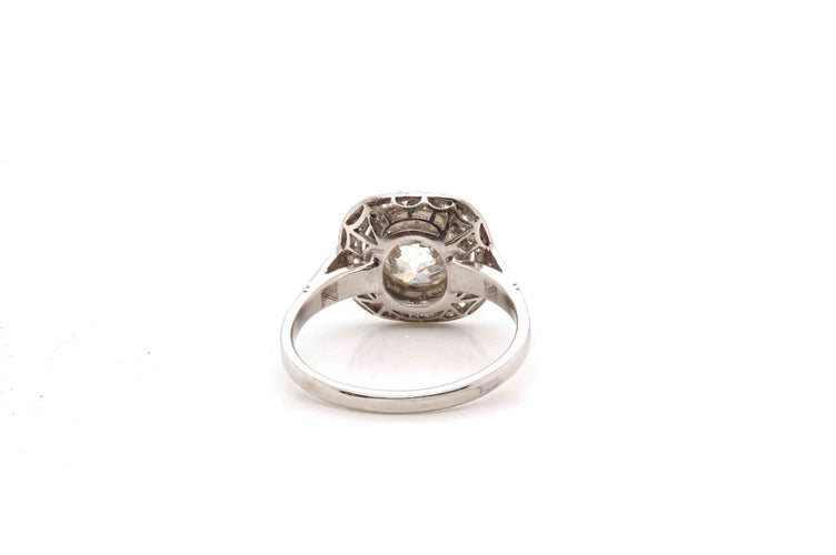 Bague 53 Bague Art déco en platine avec diamants taille ancienne 58 Facettes 23324 / 24784