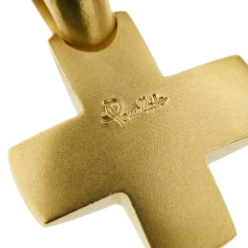 Pomellato - Pendentif croix bombée en or jaune 58 Facettes 42489