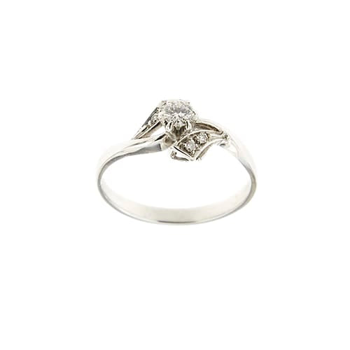 53 Bague solitaire contrariée en or blanc et diamants 0,22 ct 58 Facettes 35828